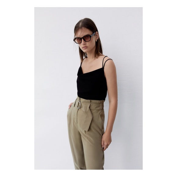 NWT ZARA PANTS WITH MATCHING BELT - Picture 2 of 7